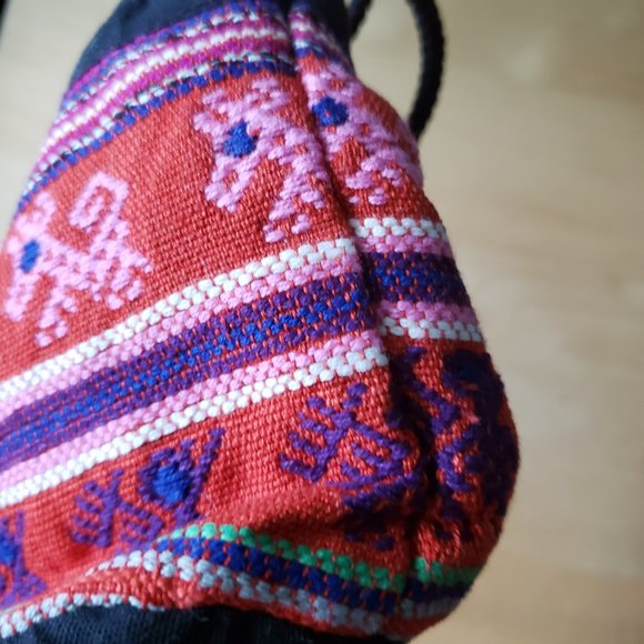 (NWOT) Handmade Peruvian Details Embroidered Drawstring Pouch/ Handbag - Picture 4 of 8